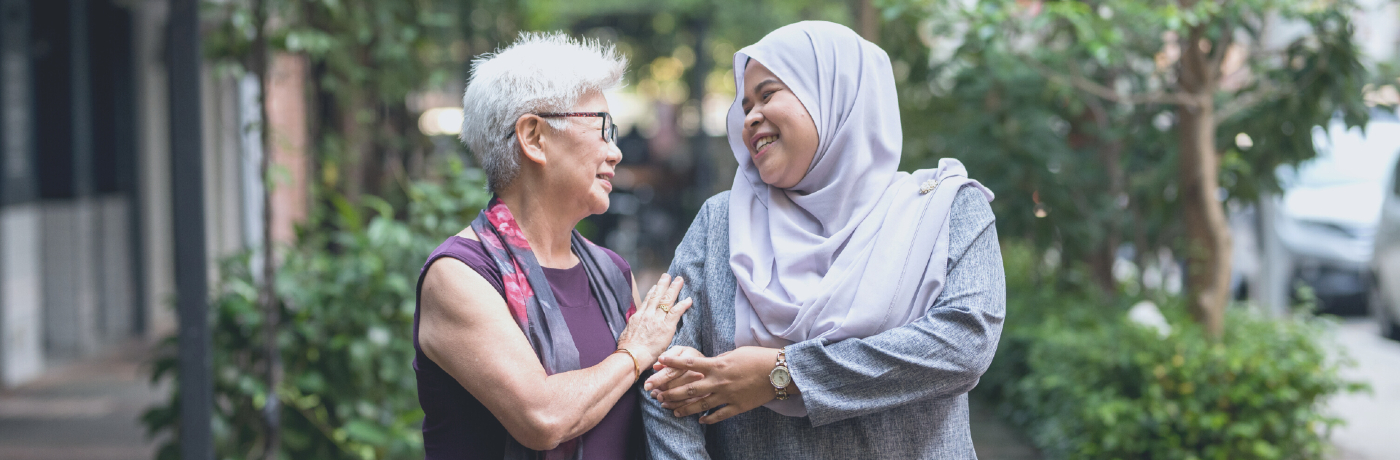 two women hugging